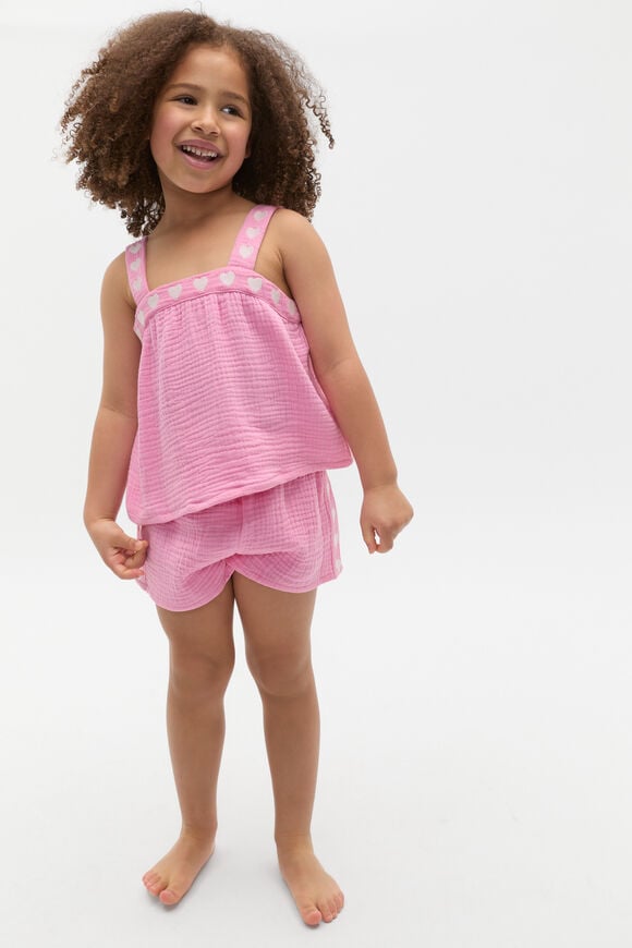 Heart Woven Pyjama  Candy Pink  hi-res