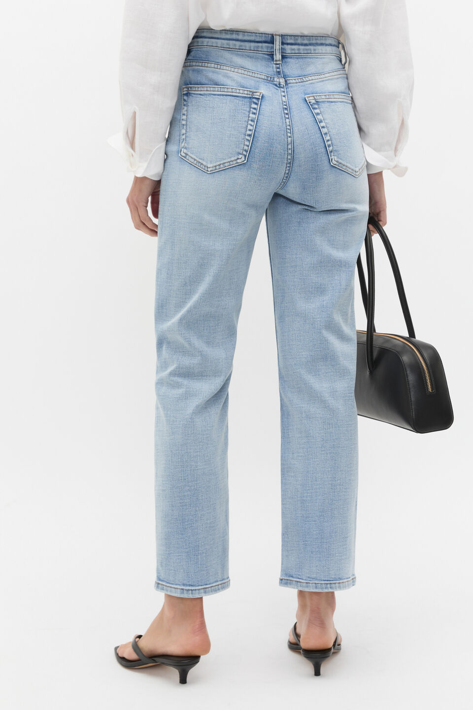 Core Straight Leg Stretch Jean  Mid Blue Wash