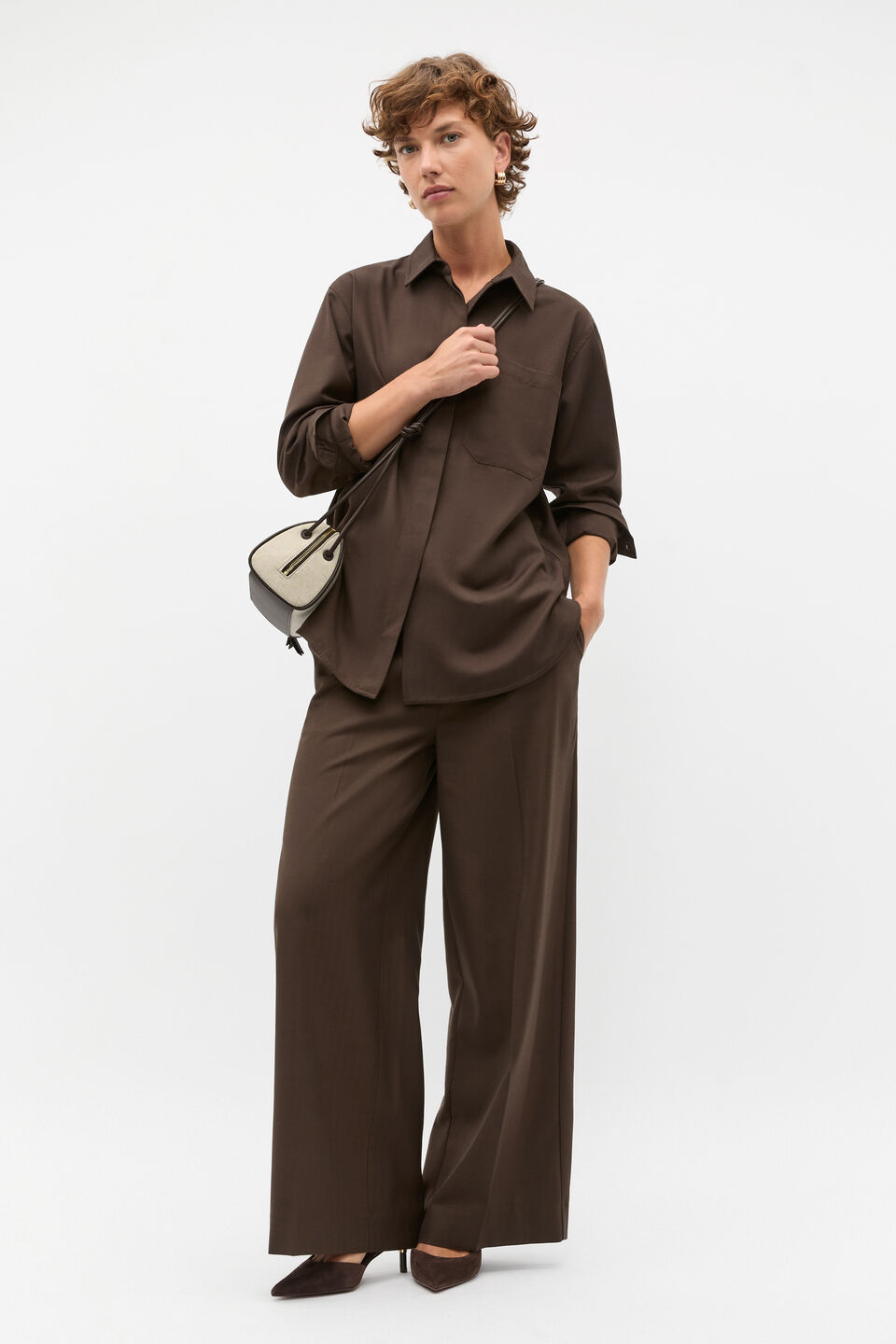 Soft Suiting Utility Shirt  Dark Espresso