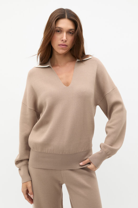 Double Knit Relaxed Polo  Cookie  hi-res