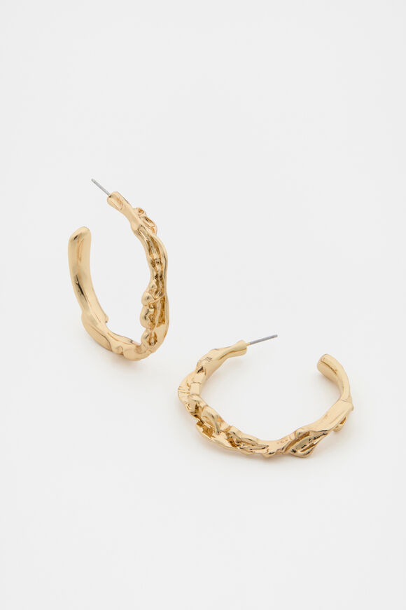 Large Molten Hoop  Gold  hi-res