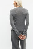 Australian Merino Cardigan  Charcoal Grey Marle  hi-res