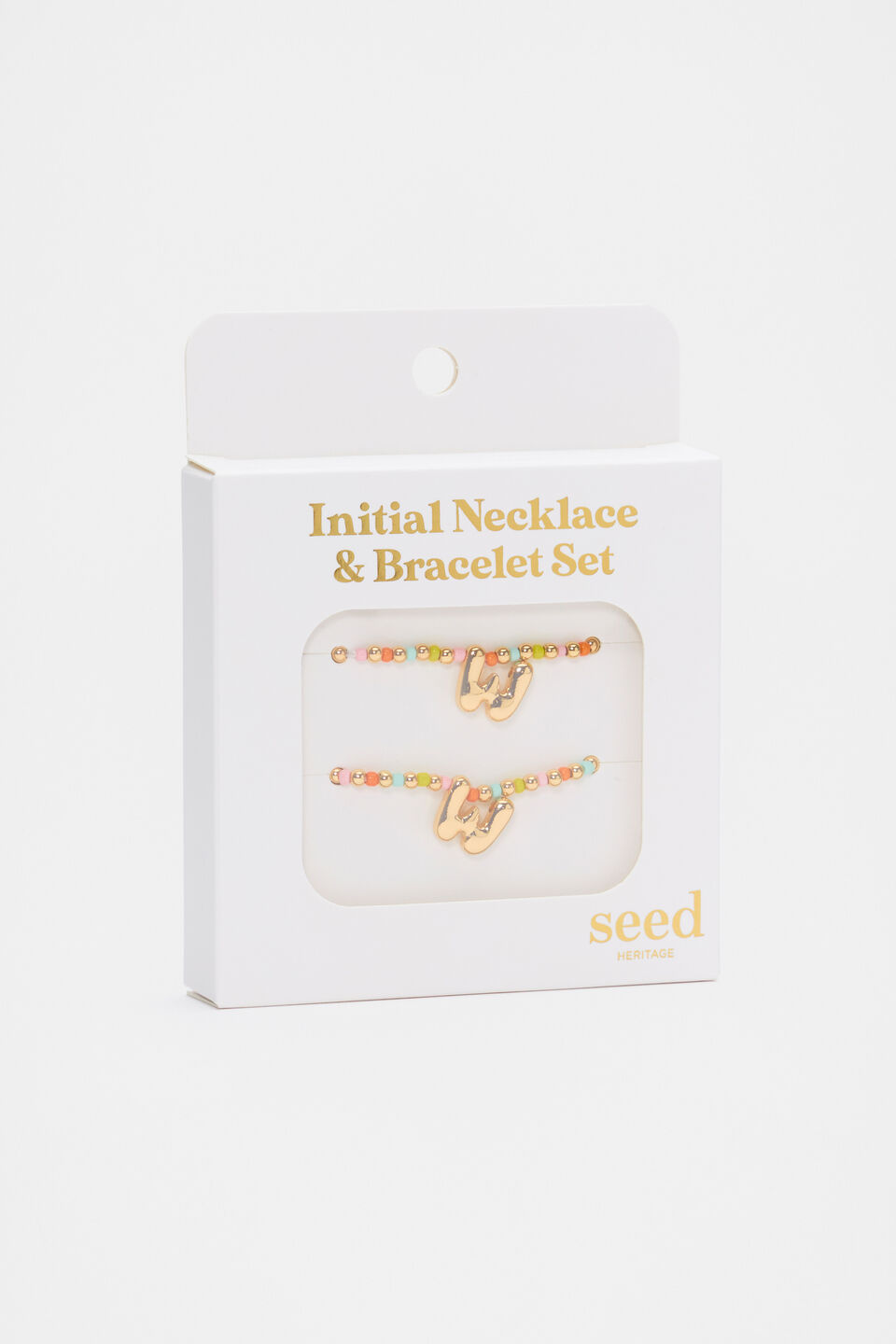 Initial Necklace And Bracelet Set  W