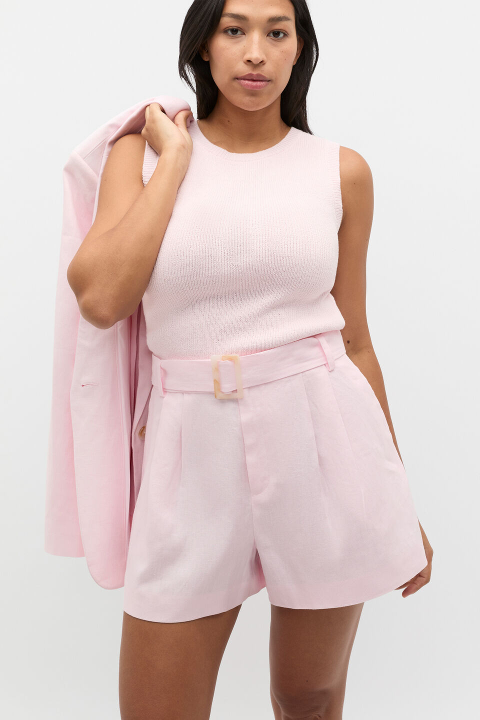 Textured Cotton Knit Top  Primrose