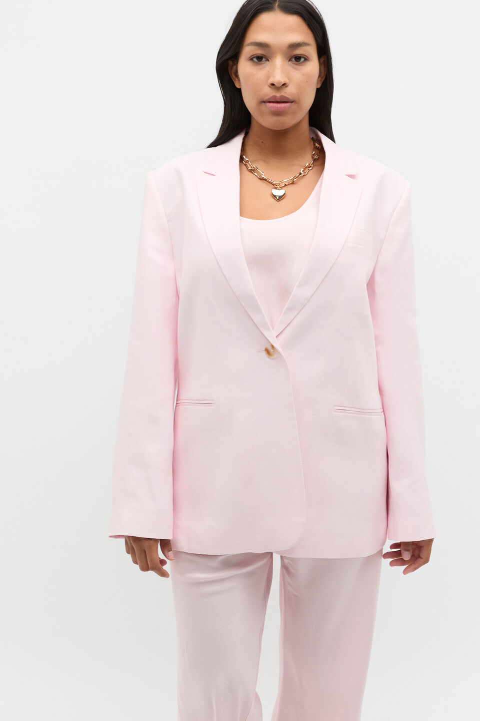 Tailored Linen Back Detail Blazer  Primrose