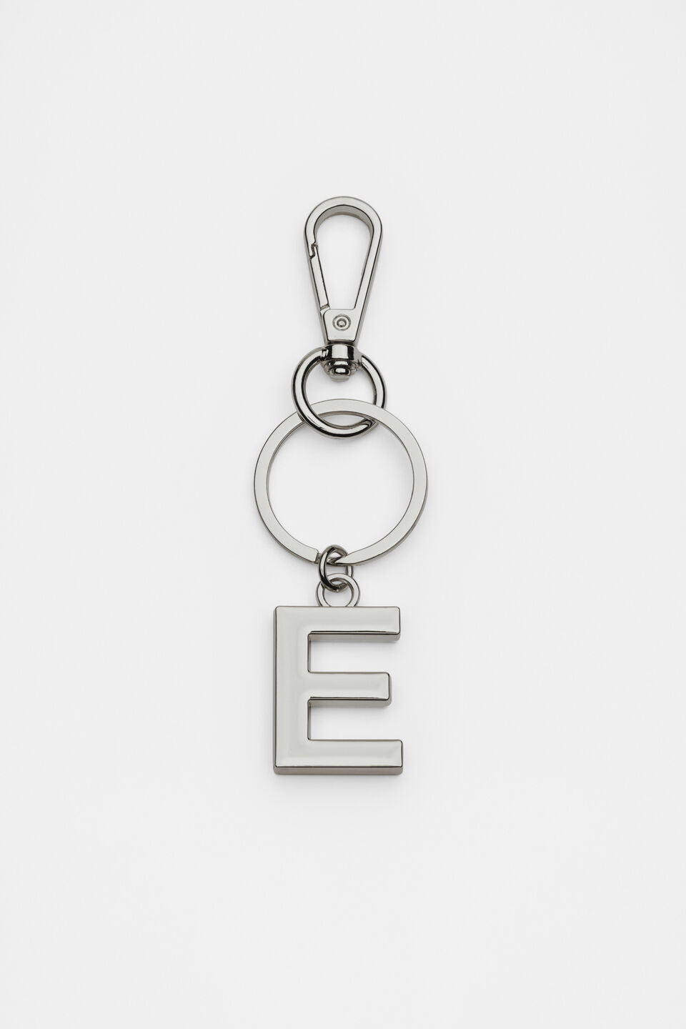 Silver Initials Keyring  E