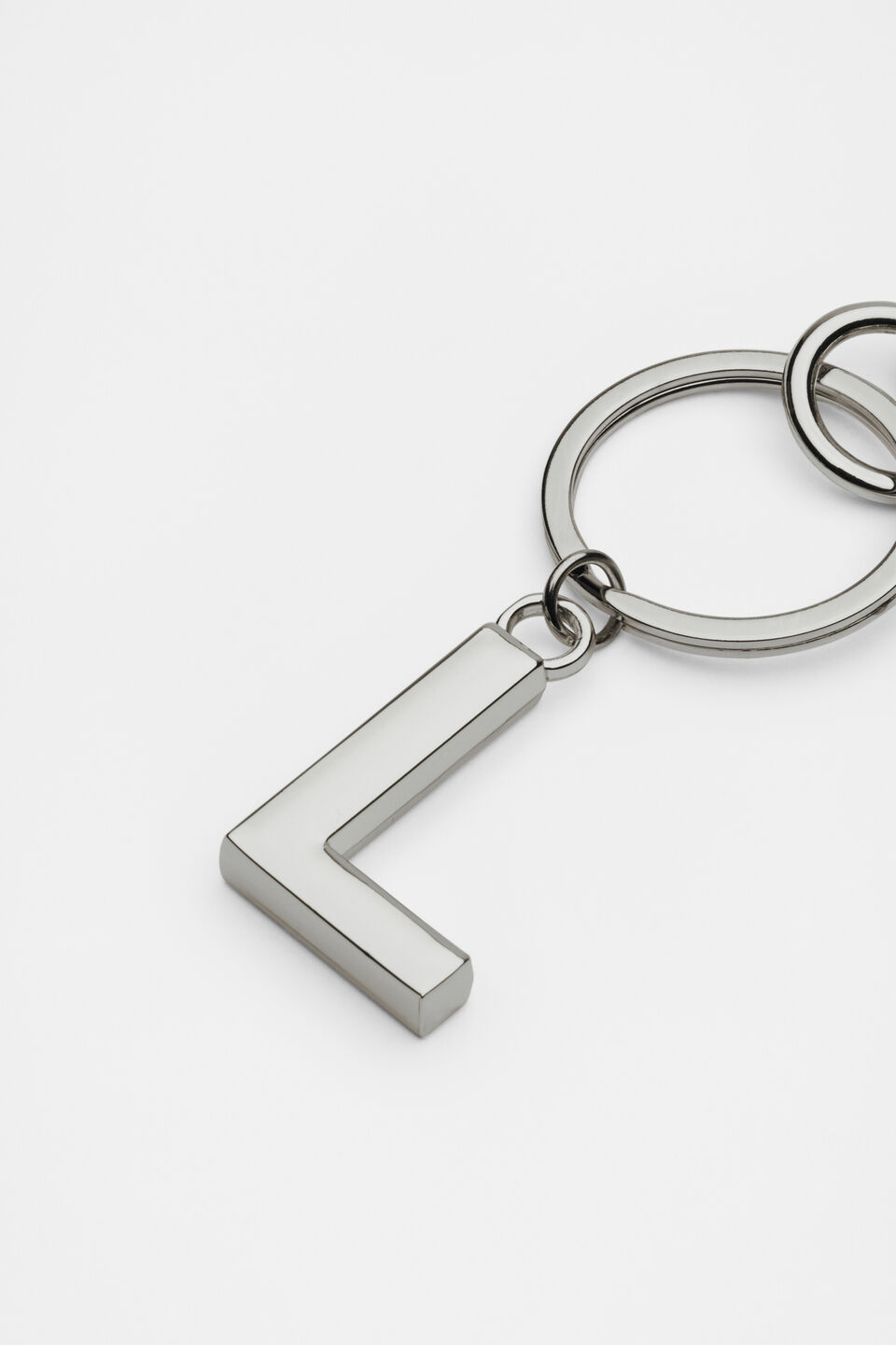 Silver Initials Keyring  L