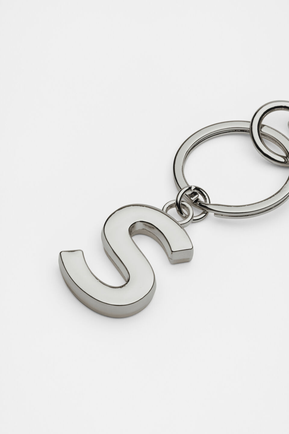 Silver Initials Keyring  S