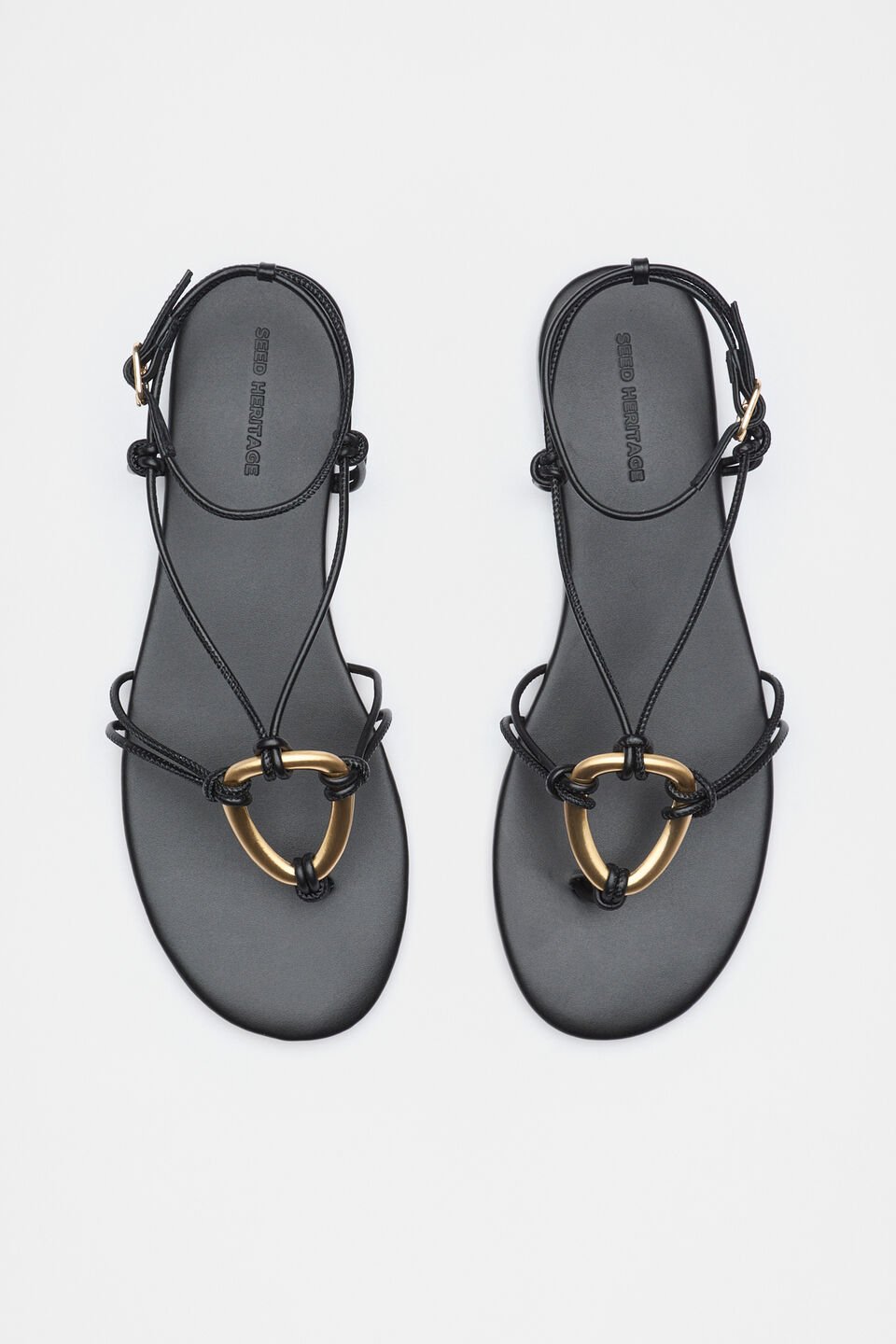 Etta Ring Detail Sandal  Black