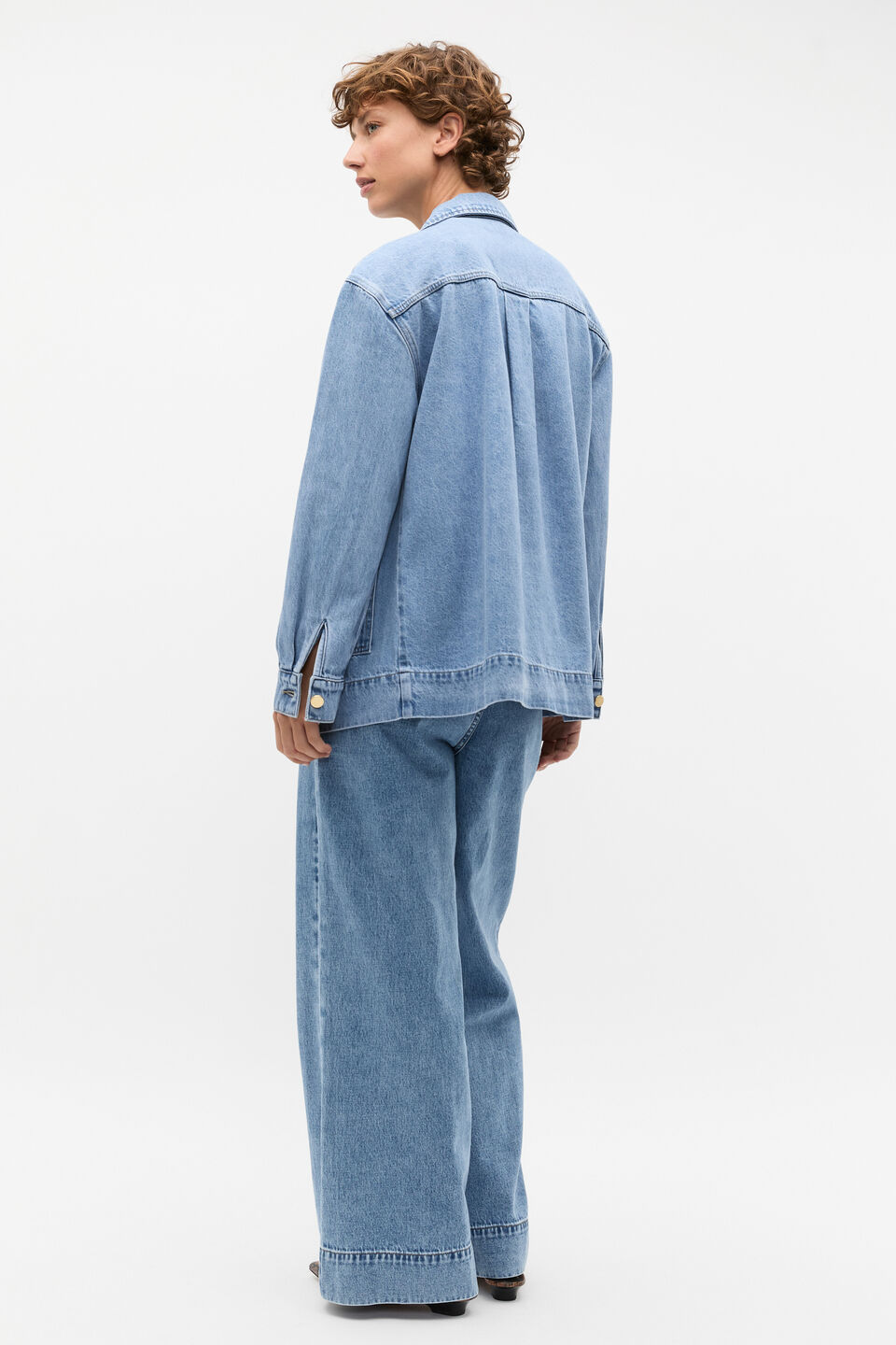 Denim Pocket Shacket  Mist Blue Wash