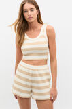 Stripe Crop and Short PJ Set  Ecru  hi-res