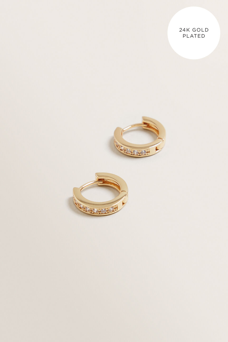 Fine Diamante Huggie Hoops  9