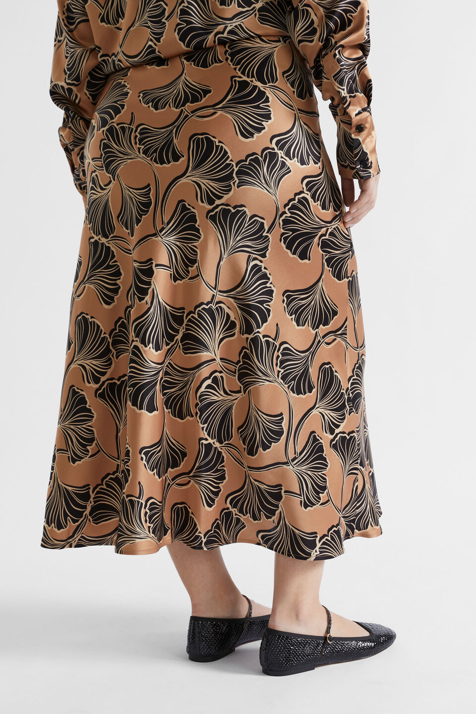 Satin Abstract Floral Skirt  Abstract Floral