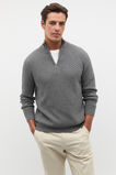 Textured Half Zip Knit  Vintage Grey Marle  hi-res