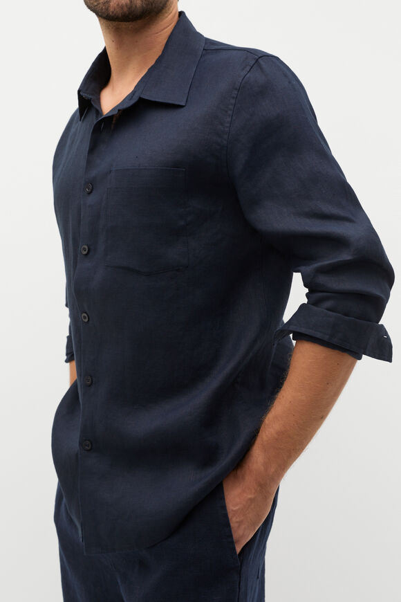 Linen Everyday Shirt  Midnight Blue  hi-res