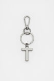 Silver Initials Keyring  T  hi-res