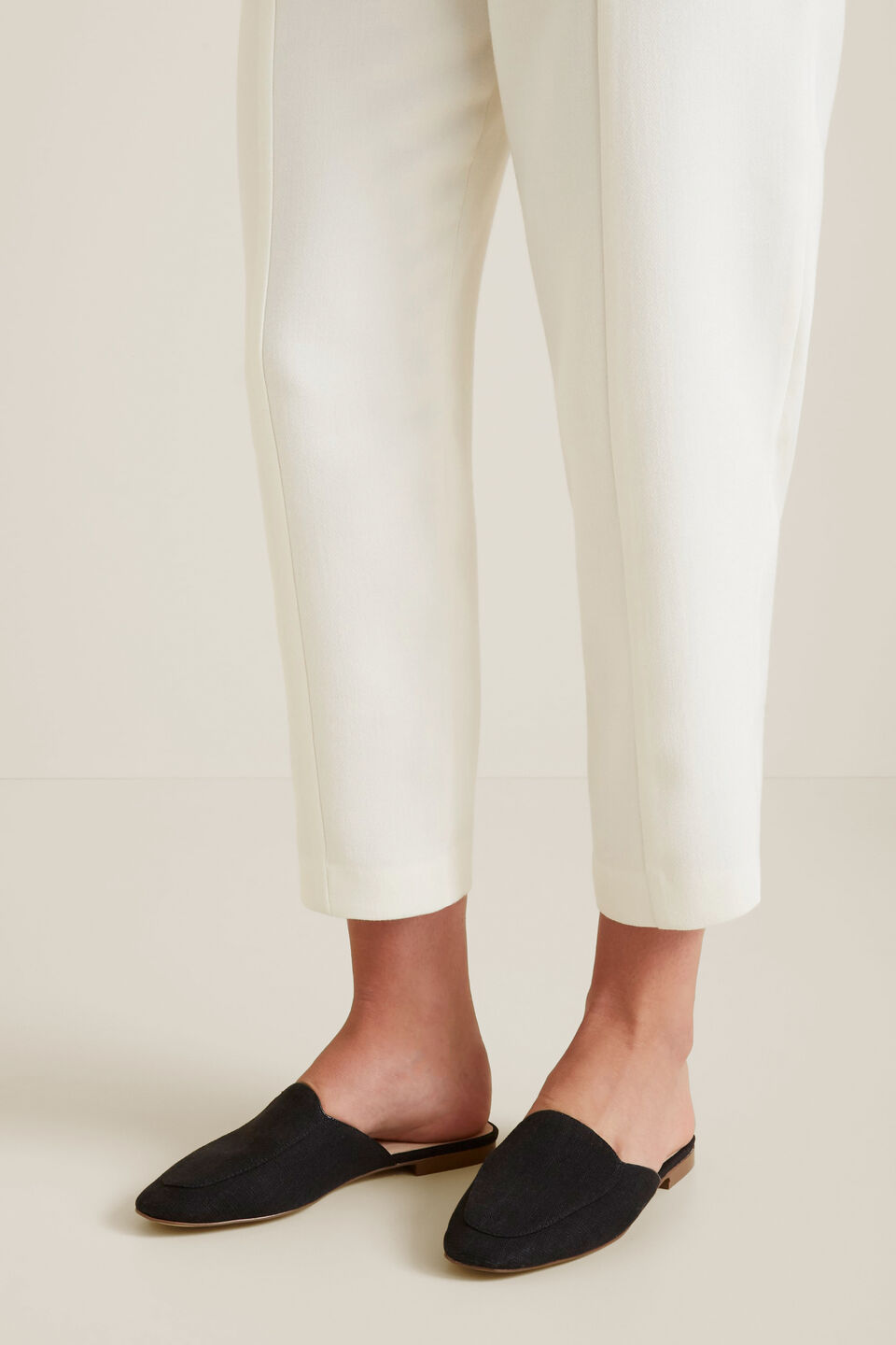 Linen Open Back Mule  