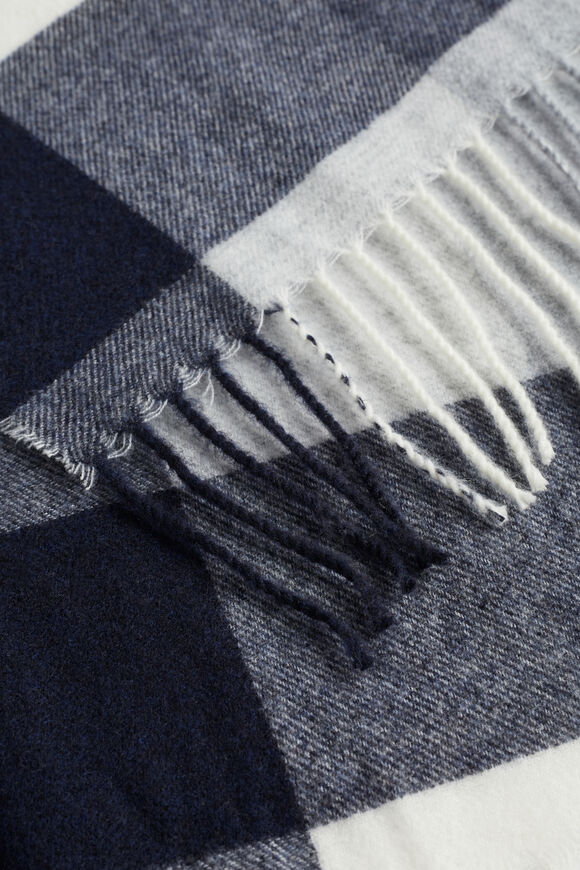 Check Tassel Scarf  Midnight Sky Multi  hi-res