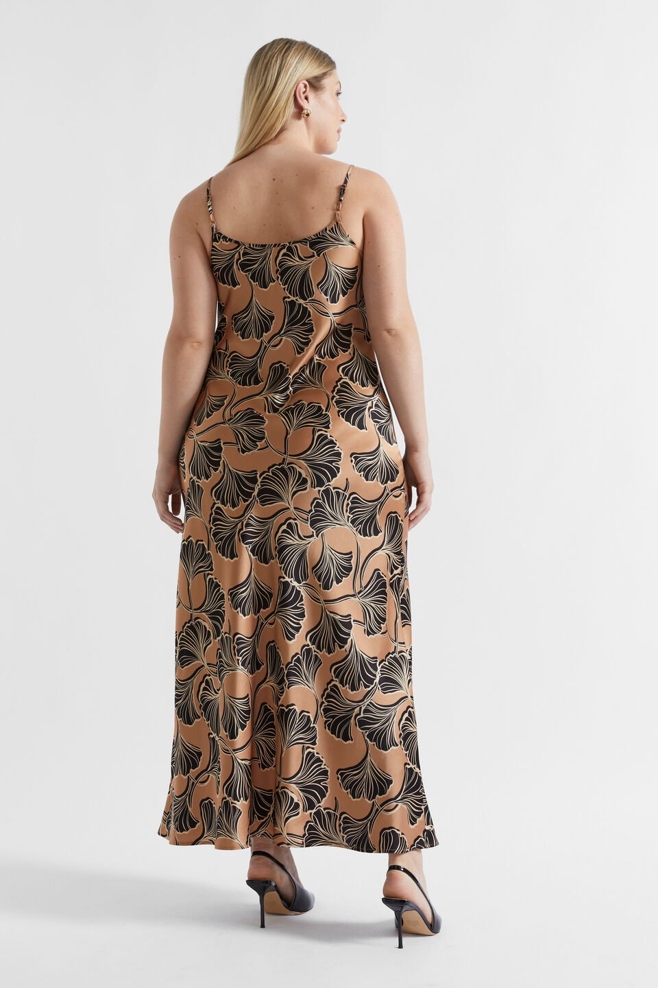 Satin Abstract Floral Slip Dress  Abstract Floral