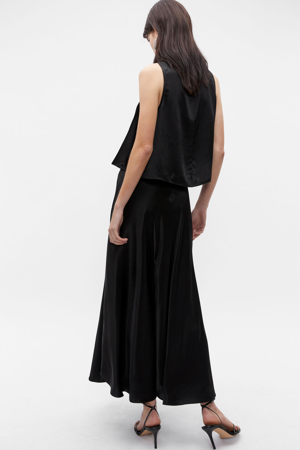 Satin Shell Top  Black