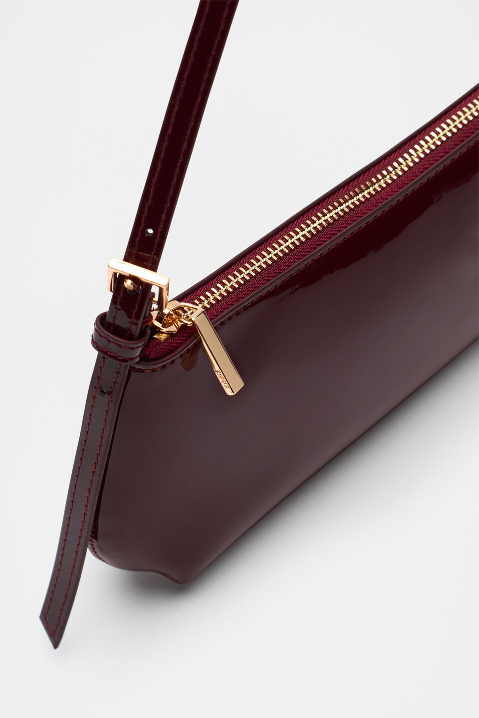 Coated Shoulder Bag  Dark Plum