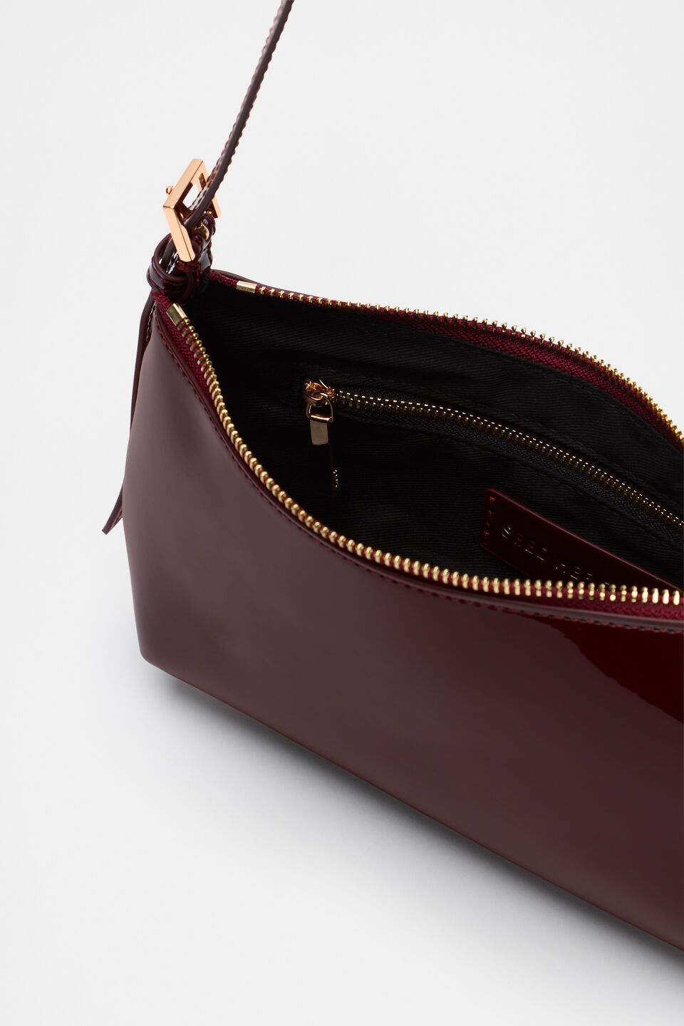 Coated Shoulder Bag  Dark Plum