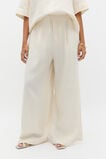 Linen Gathered Palazzo Pant  Buttercream  hi-res