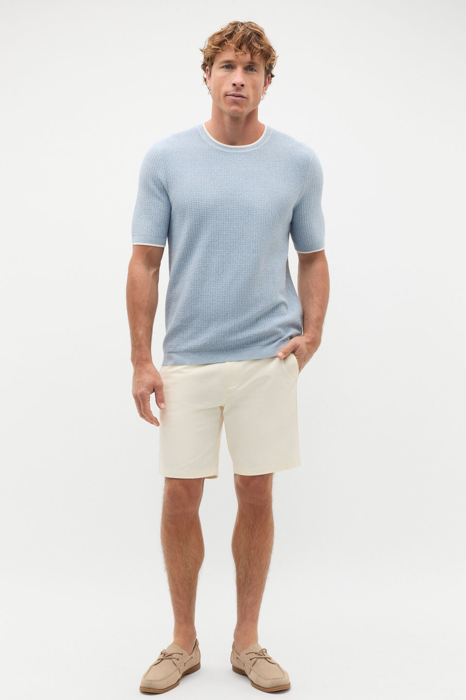 Twisted Yarn Knit Tee  Sailor