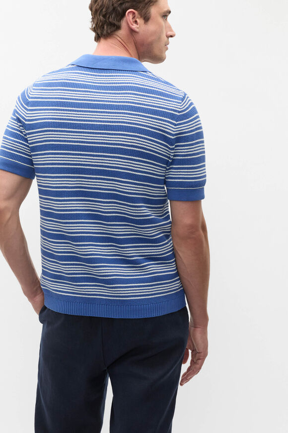 Jacquard Stripe Knit Shirt  Cobalt  hi-res