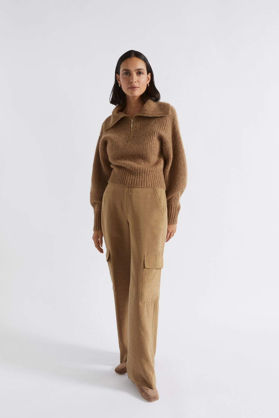 Cargo Wide Leg Pant  Deep Brass