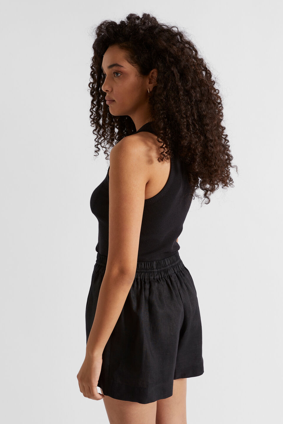 Waffle Logo Tank  Black