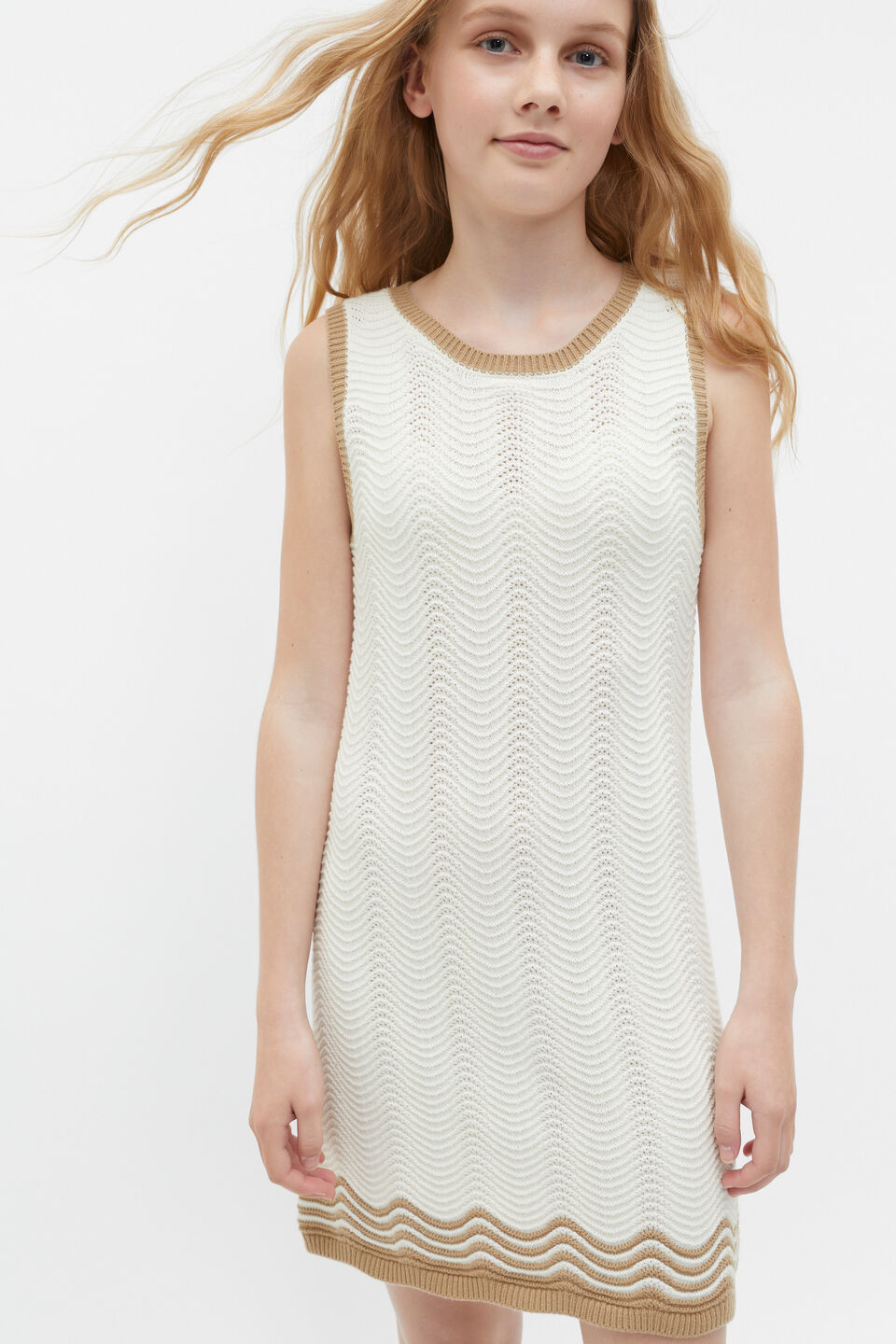 Crochet Knit Dress  Marshmallow