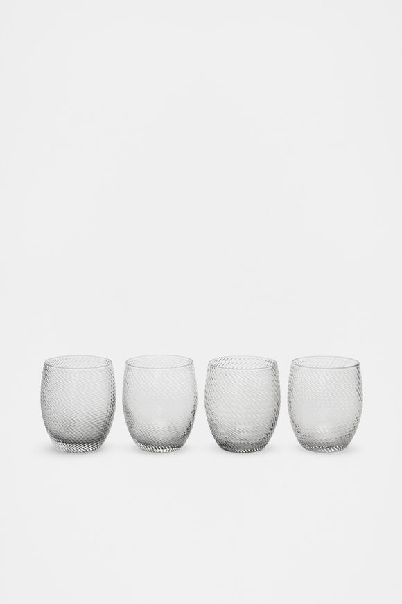 Twist Glasses Set of 4  Smoke  hi-res