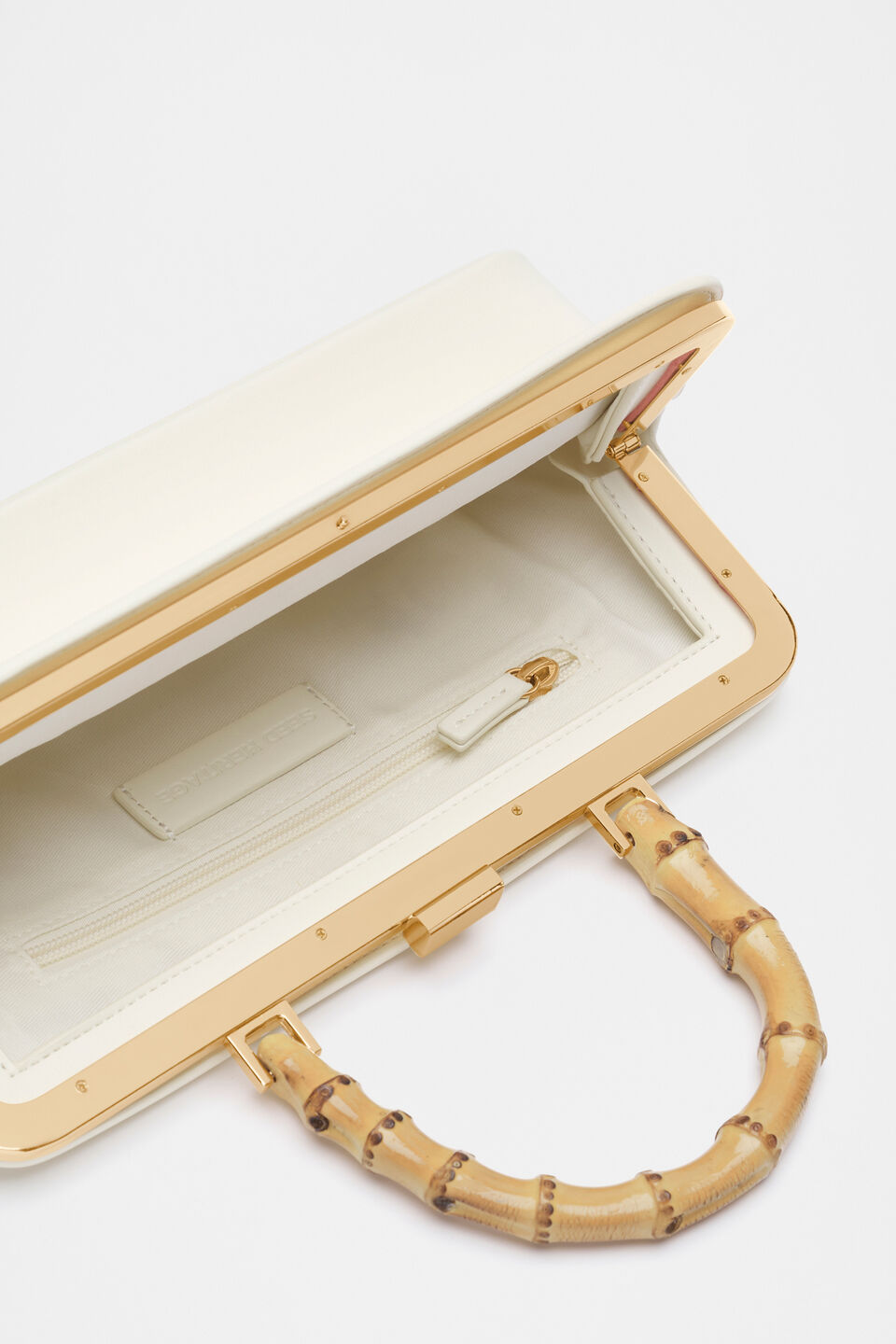 Handle Detail Structured Bag  Cream