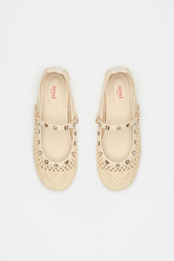 Stud Detail Woven Ballet  Canvas  hi-res