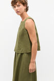 Linen Square Neck Top  Rainforest  hi-res