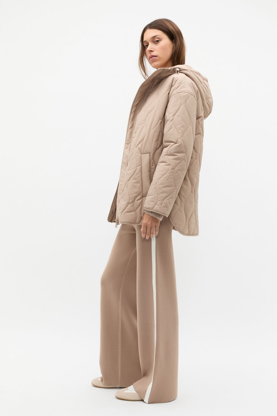 Boxy Quilted Jacket  Cookie