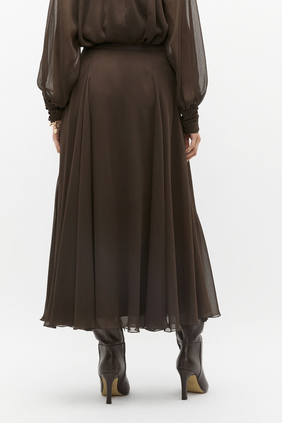 Chiffon Skirt  Dark Espresso