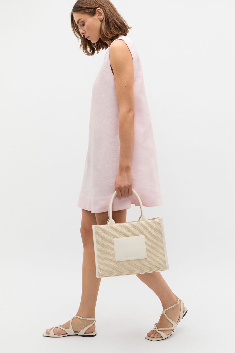 Linen A Line Mini Dress  Primrose