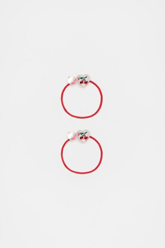 Cherry Bobble Elastics  Strawberry Red  hi-res
