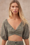Gingham Twist Front Crop Top  Neutral Gingham  hi-res