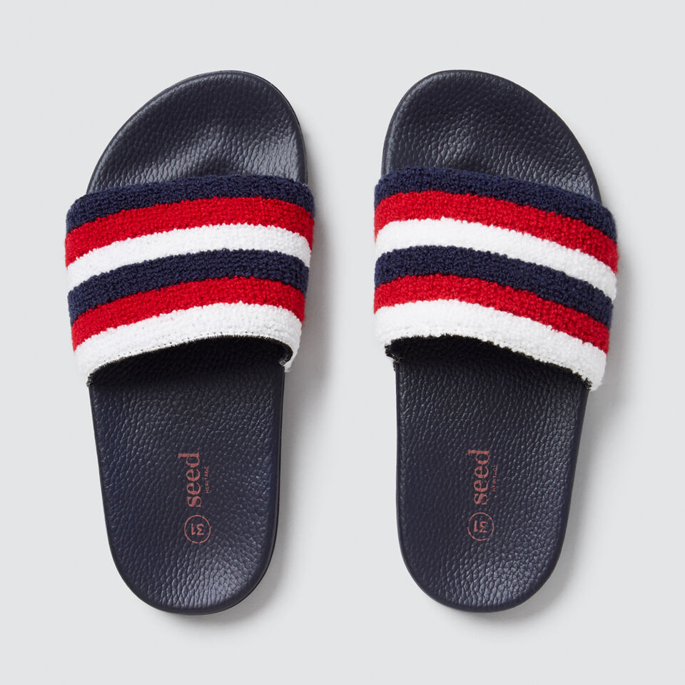 Stripe Terry Slide  