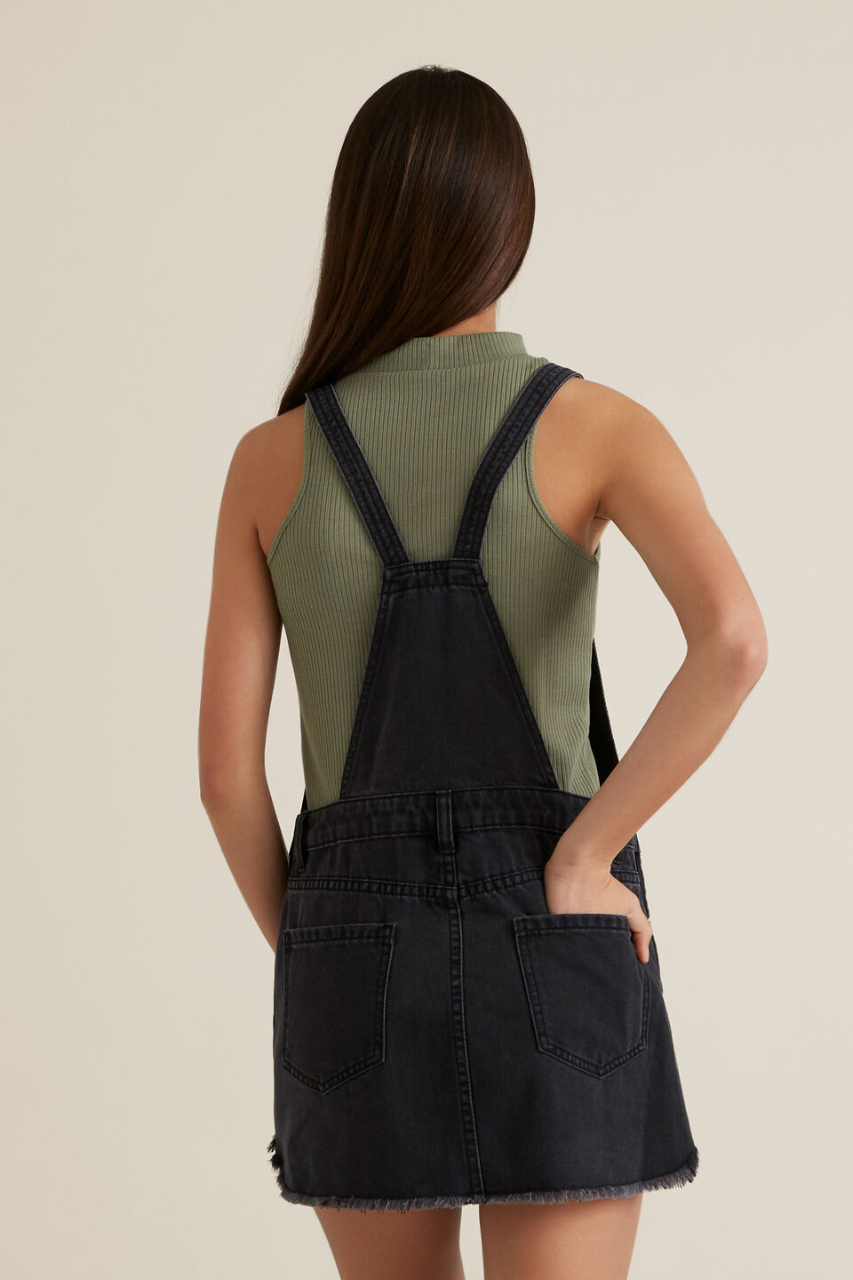 Distressed Denim Pinafore  