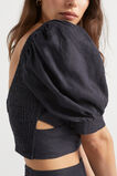 Linen Cross Front Top  Deep Navy  hi-res
