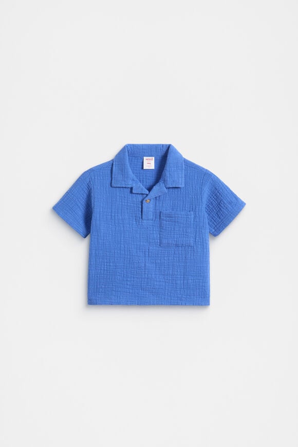 Textured Shirt  Azure Blue  hi-res