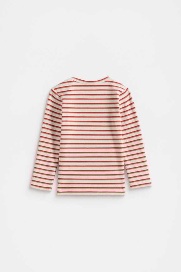Stripe Rib Tee  Chilli Red  hi-res