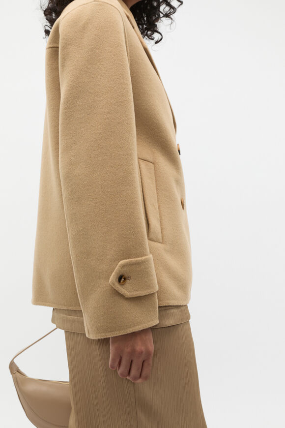 Wool Blend Double Breasted Jacket  Rye  hi-res