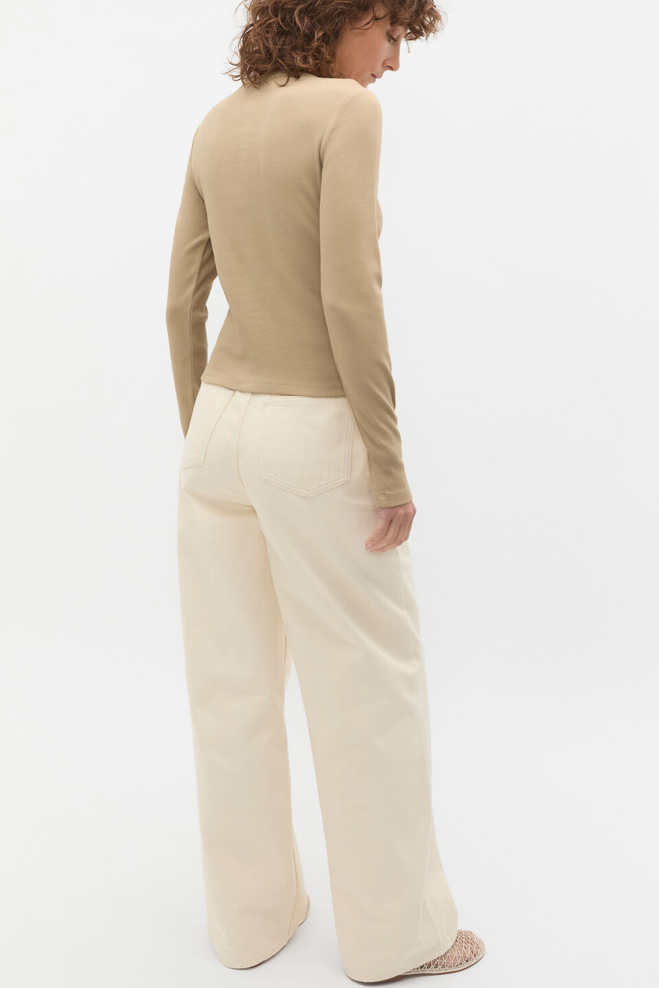 Rib Button Up Cardigan  Rye