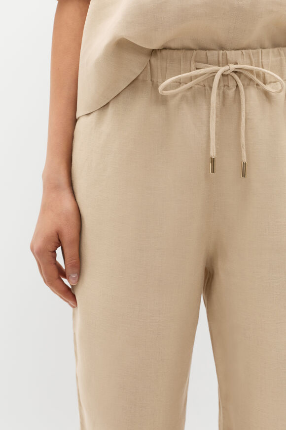 Core Linen Casual Tie Pant  Iced Latte  hi-res