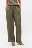 Textured Satin Gathered Pant  Olive Leaf  hi-res
